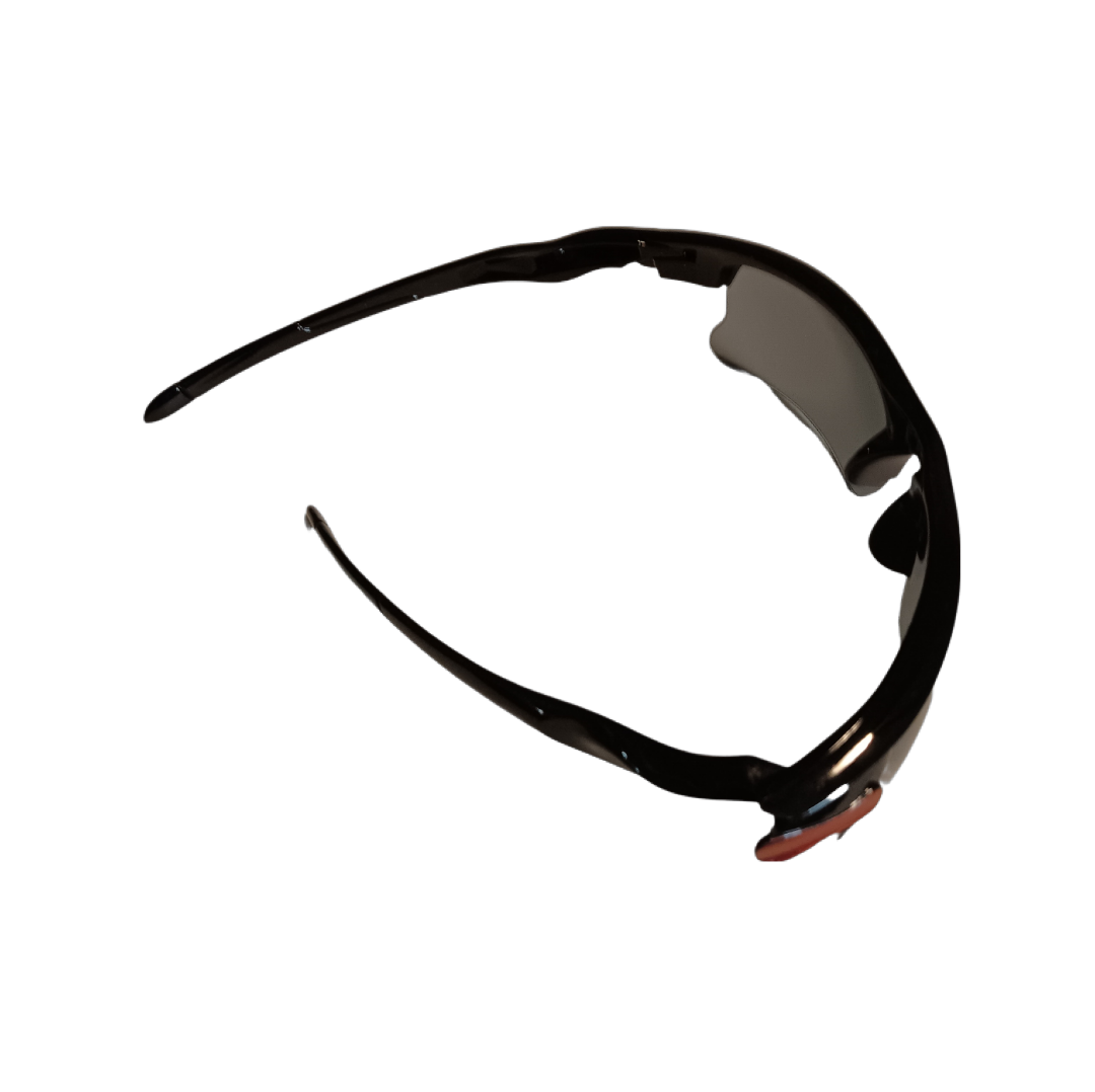 Sunglasses Sportsman Black/Red Frame Black Lens UV400 Sport Wrap Outdoor Unisex