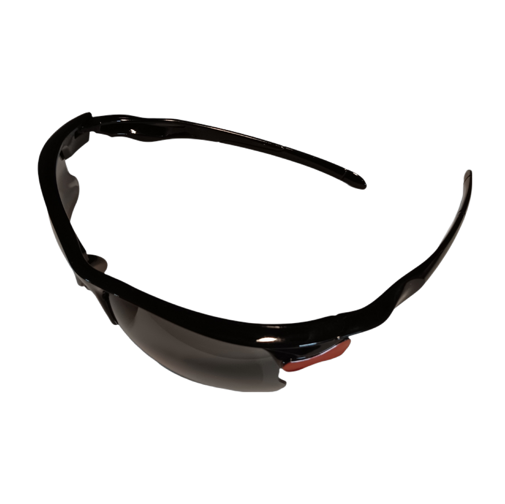 Sunglasses Sportsman Black/Red Frame Black Lens UV400 Sport Wrap Outdoor Unisex