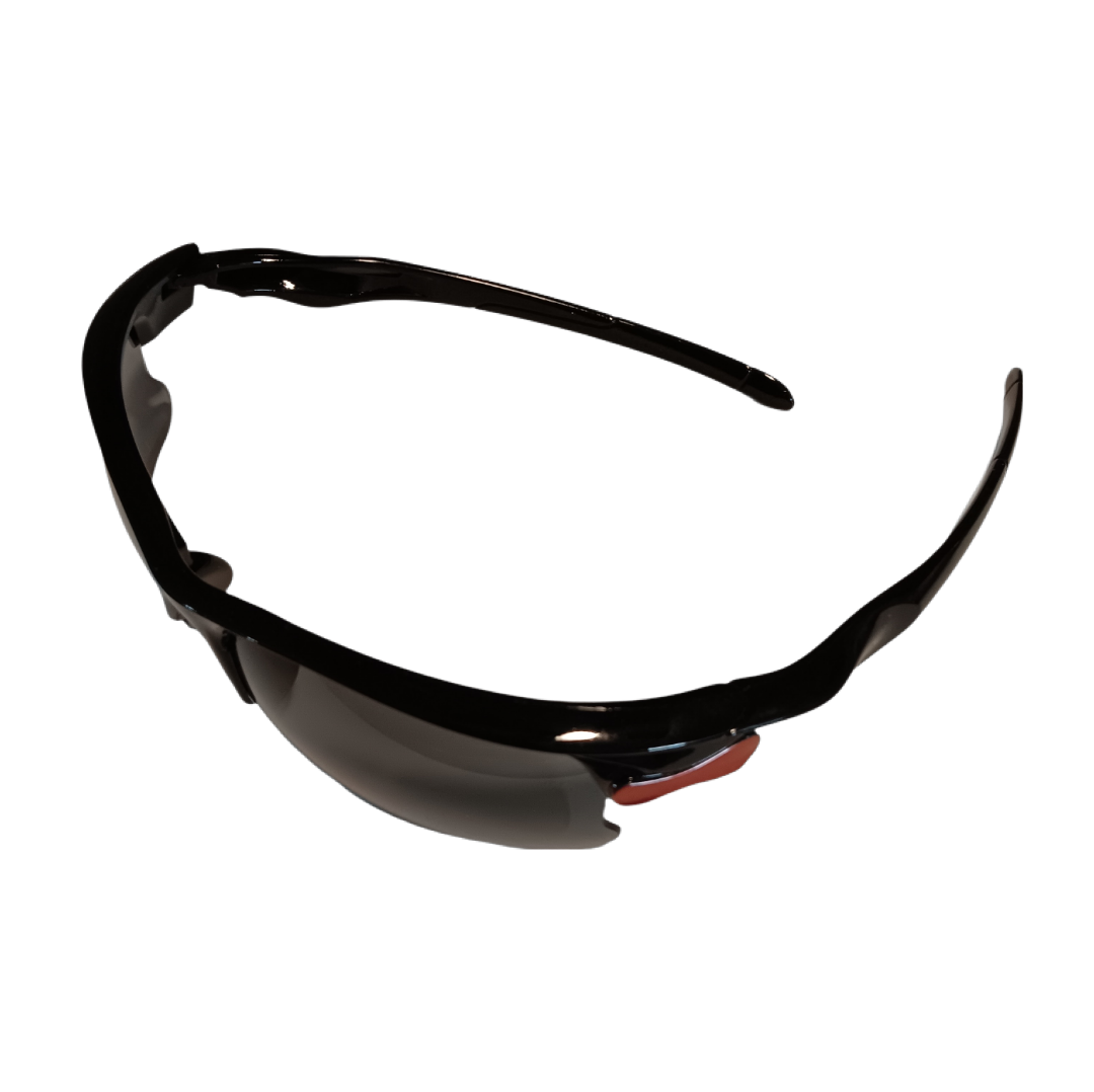 Sunglasses Sportsman Black/Red Frame Black Lens UV400 Sport Wrap Outdoor Unisex