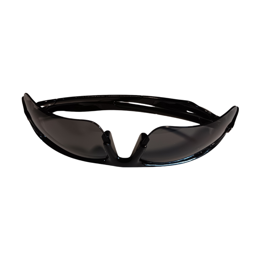 Sunglasses Sportsman Black/Red Frame Black Lens UV400 Sport Wrap Outdoor Unisex