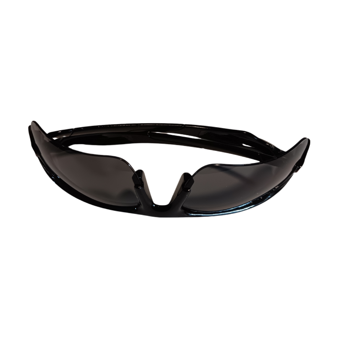 Sunglasses Sportsman Black/Red Frame Black Lens UV400 Sport Wrap Outdoor Unisex
