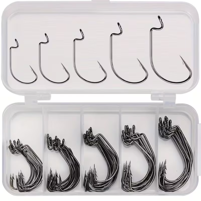 Hooks Boxed Crank with Barb 50PCS/BOX