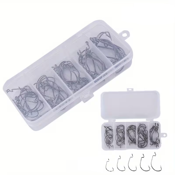 Hooks Boxed Crank with Barb 50PCS/BOX